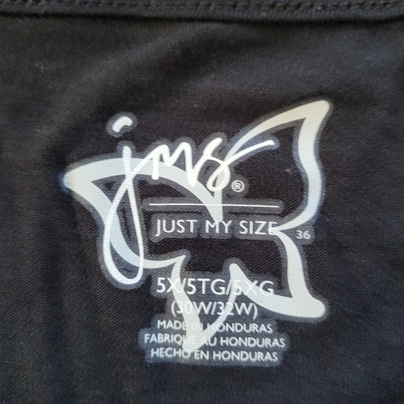 Just My Size Black Keyhole Long Sleeve Top with Gold Accent Dots Size women's 5X - Picture 8 of 8